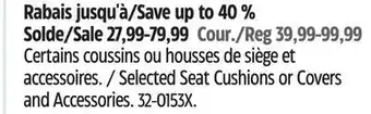 Canadian Tire AutoTrends Selected Seat Cushions or Covers and Accessories offer