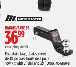 Canadian Tire MotoMaster Tow Kit with 2˝ Ball and 31⁄4˝ Drop offer