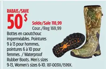 Canadian Tire Waterproof Rubber Boots offer