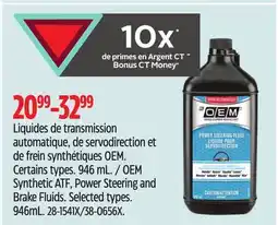 Canadian Tire OEM Synthetic ATF, Power Steering and Brake Fluids offer