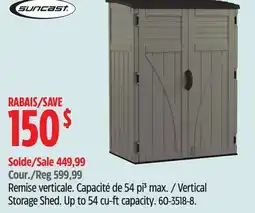 Canadian Tire Vertical Storage Shed. Up to 54 cu-ft capacity offer