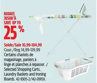 Canadian Tire TYPE A Selected Shopping Carts Laundry Baskets and Ironing Boards offer