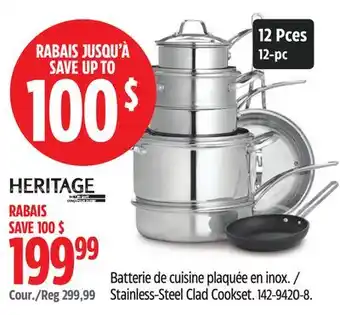 Canadian Tire Stainless-Steel Clad Cookset offer