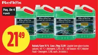 Canadian Tire Reflex All-Season -45°C Washer Fluid + Detergent. 3.78L each offer