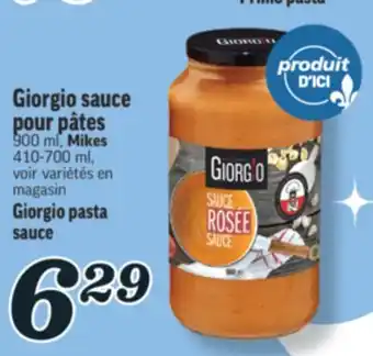 Marché Richelieu SAUCE POUR PÂTES GIORGIO | GIORGIO PASTA SAUCE offer