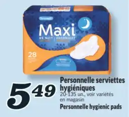 Marché Richelieu SERVIETTES HYGIÉNIQUES PERSONNELLE | PERSONNELLE HYGIENIC PADS offer