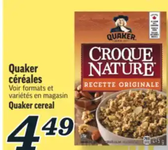 Marché Richelieu QUAKER CÉRÉALES | QUAKER CEREAL offer