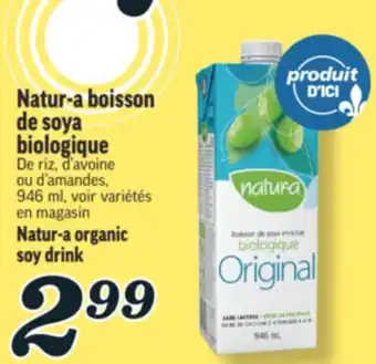 Marché Richelieu NATUR-A BOISSON DE SOYA BIOLOGIQUE | NATUR-A ORGANIC SOY DRINK offer