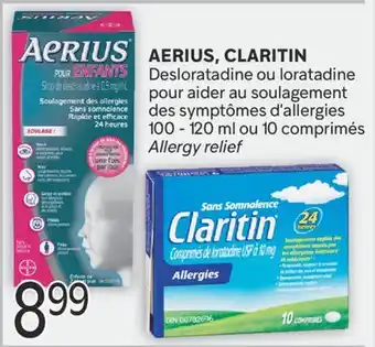 Brunet AERIUS, CLARITIN Desloratadine ou loratadine pour aider au soulagement des symptômes d'allergies offer