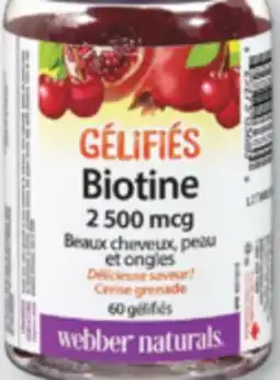 Familiprix Webber Naturals Biotin Cherry Pomegranate gummies 60un offer