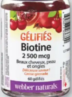 Familiprix Webber Naturals Biotin Cherry Pomegranate gummies 60un offer