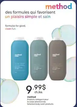 Jean Coutu Method Selected body wash products offer