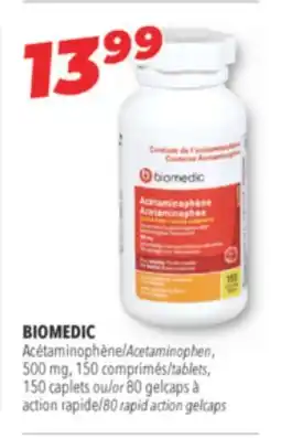 Familiprix BIOMEDIC Acetaminophen, 500 mg 150 Tablets, 80 rapid action gelcaps offer