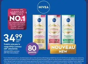 Jean Coutu Selected NIVEA Luminous 630º Face Care products offer