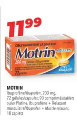 Familiprix MOTRIN Ibuprofen, 200 mg,Ibuprofen + Muscle relaxant, 18 caplets offer