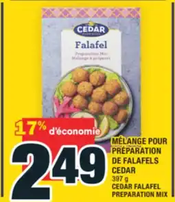 Super C MÉLANGE POUR PRÉPARATION DE FALAFELS CEDAR | CEDAR FALAFEL PREPARATION MIX offer