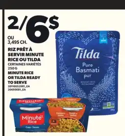 Provigo RIZ PRÊT À SERVIR MINUTE RICE OU TILDA, 250 G offer