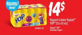 Provigo YOGOURT À BOIRE YOPLAIT YOP , 15 X 93 ML offer