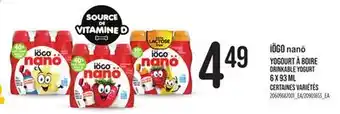 Provigo YOGOURT À BOIRE iÖGO nanö, 6 X 93 ML offer