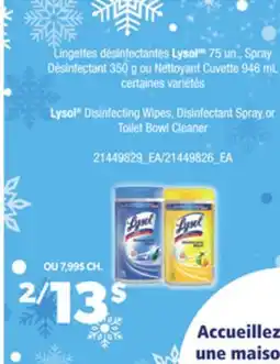 Provigo LYSOL DISINFECTING WIPES, DISINFECTANT SPRAY OR TOILET BOWL CLEANER offer