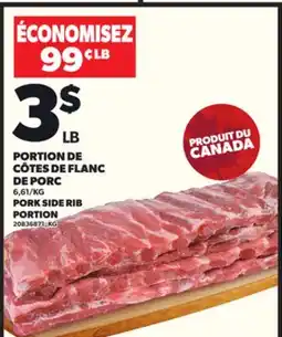 Provigo PORTION DE CÔTES DE FLANC DE PORC offer