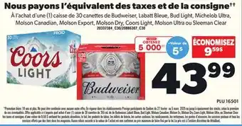 Provigo BUDWEISER, LABATT BLEUE, BUD LIGHT, MICHELOB ULTRA offer