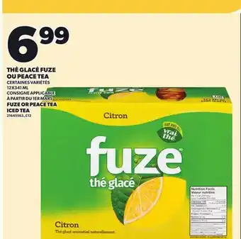 Provigo THÉ GLACÉ FUZE OU PEACE TEA, 12X341 ML offer