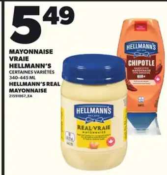 Provigo MAYONNAISE VRAIE HELLMANN'S, 340-445 ML offer