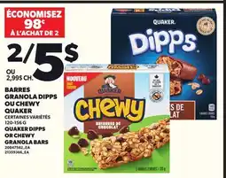 Provigo BARRES GRANOLA DIPPS OU CHEWY QUAKER, 120-156 G offer