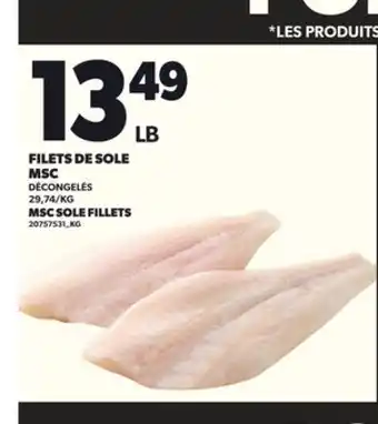 Provigo FILETS DE SOLE MSC offer