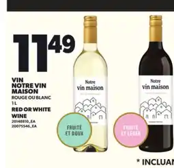 Provigo VIN NOTRE VIN MAISON, 1 L offer