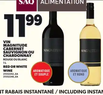 Provigo VIN MAGNITUDE CABERNET SAUVIGNON OU CHARDONNAY, 1 L offer