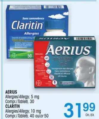 Uniprix AERIUS Allergies/Allergy, 5 mg CLARITIN Allergies/Allergy, 10 mg offer