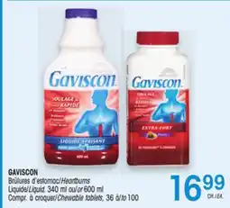 Uniprix GAVISCON Brûlures d'estomac/Heartburns Liquide/Liquid, Compr. à croquer/Chewable tablets offer