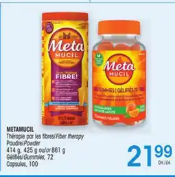 Uniprix METAMUCIL Thérapie par les fibres/Fiber therapy Poudre/Powder Gélifiés/Gummies, Capsules, 100 offer