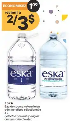 Brunet ESKA Eau de source naturelle ou déminéralisée sélectionnée offer