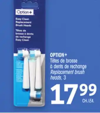 Uniprix OPTION+ Têtes de brosse à dents de rechange/Replacement brush heads offer