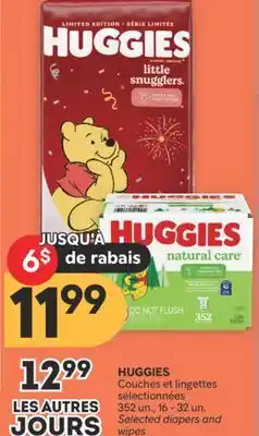 Brunet HUGGIES Couches et lingettes sélectionnées offer