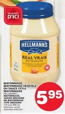 Marches Tradition HELLMANN'S MAYONNAISE, VEGAN DRESSING OR MAYONNAISE TYPE DRESSING offer