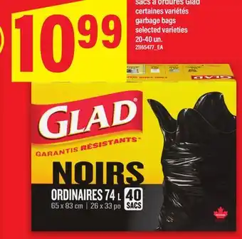 Maxi SACS À ORDURES GLAD, 20-40 un offer