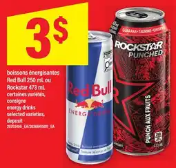 Maxi BOISSONS ÉNERGISANTES RED BULL, 250 ML OU ROCKSTAR, 473 ML offer