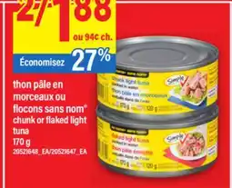 Maxi THON PÂLE EN MORCEAUX OU FLOCONS SANS NOM TUNA, 170 g offer