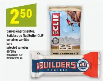 Maxi BARRES ÉNERGISANTES, BUILDERS OU NUT BUTTER CLIF | bars, 50/68 g offer