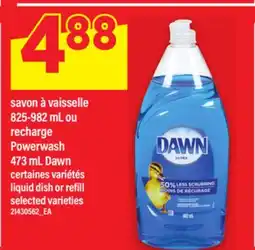 Maxi SAVON À VAISSELLE 825-982 ML OU RECHARGE POWERWASH 473 ML DAWN | liquid dish or refill offer