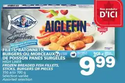 Marches Tradition HIGH LINER FROZEN BREADED FISH FILLETS, STICKS, BURGERS OR PIECES offer