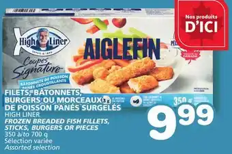 Marches Tradition HIGH LINER FROZEN BREADED FISH FILLETS, STICKS, BURGERS OR PIECES offer