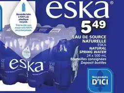 Marches Tradition ESKA NATURAL SPRING WATER offer