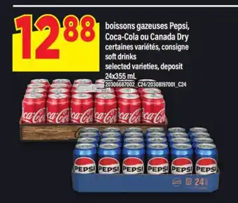 Maxi BOISSONS GAZEUSES PEPSI, COCA-COLA OU CANADA DRY, 24x355 mL offer