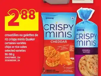 Maxi CROUSTILLES OU GALETTES DE RIZ CRISPY MINIS QUAKER, 90-199 g offer