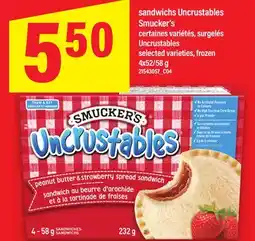 Maxi SANDWICHS UNCRUSTABLES SMUCKER'S, 4X52/58 G offer